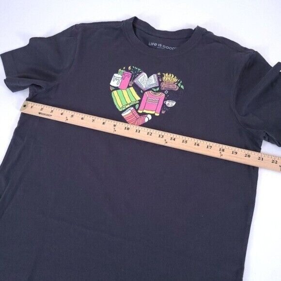 Life is Good NWT Mens Black Crusher Tee T-Shirt Size M Home Cozy Heart - Picture 3 of 10